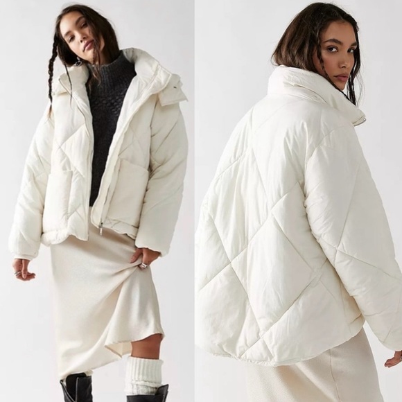 Free People Jackets & Blazers - Free People Emmy Swing Puffer Coat Jacket Cream